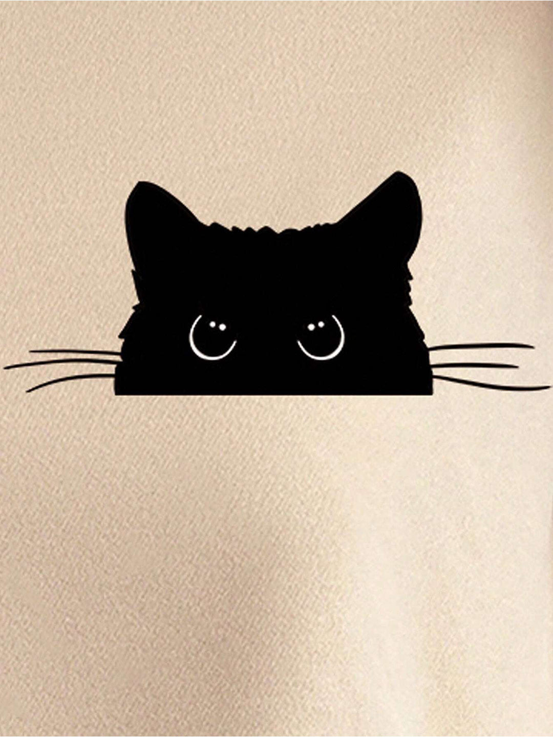 Women Cat Printed Pullover Oversized Sweatshirt