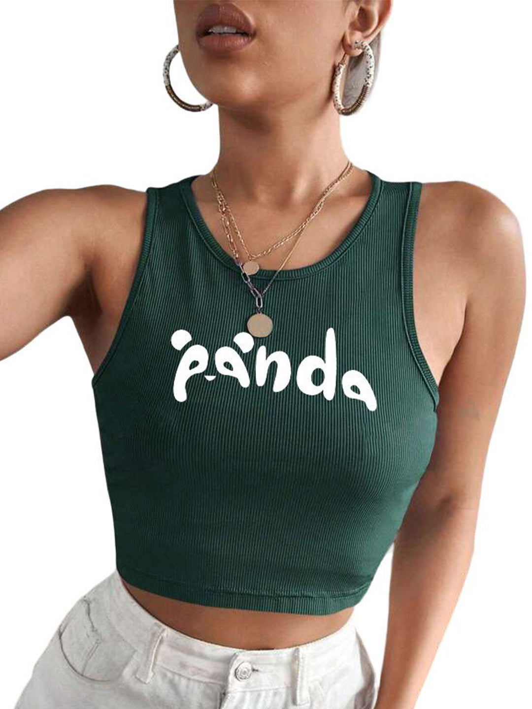 Women Typography Printed Round Neck Top
