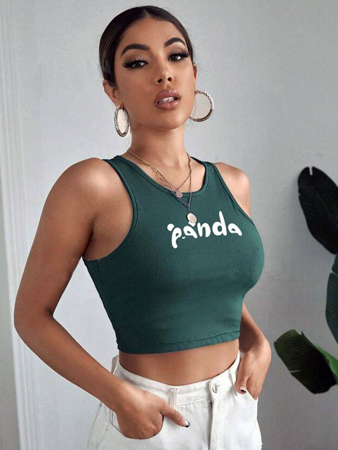 Women Typography Printed Round Neck Top