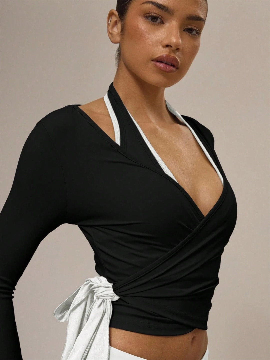 Halter Neck Wrap Crop Top