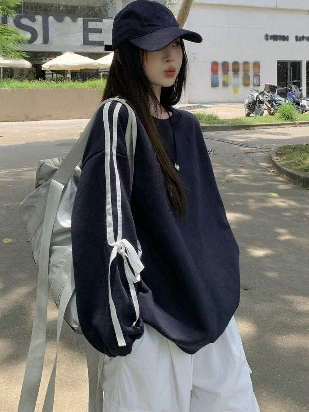 Women With knot styling Full Sleeves And Round Neck Sweatshirt