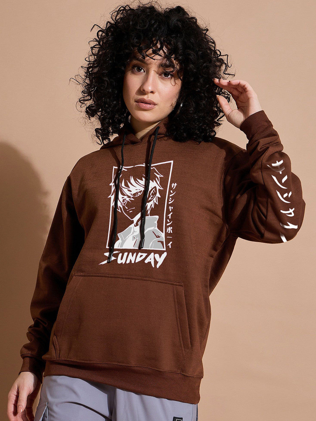 Women Printed Hooded Dry Fit Sweatshirt