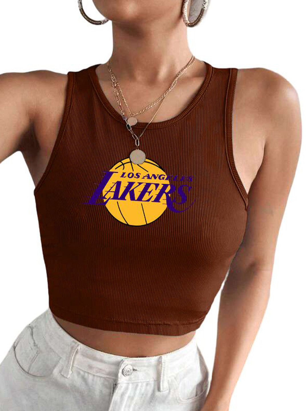 Women Printed Fitted Crop Top