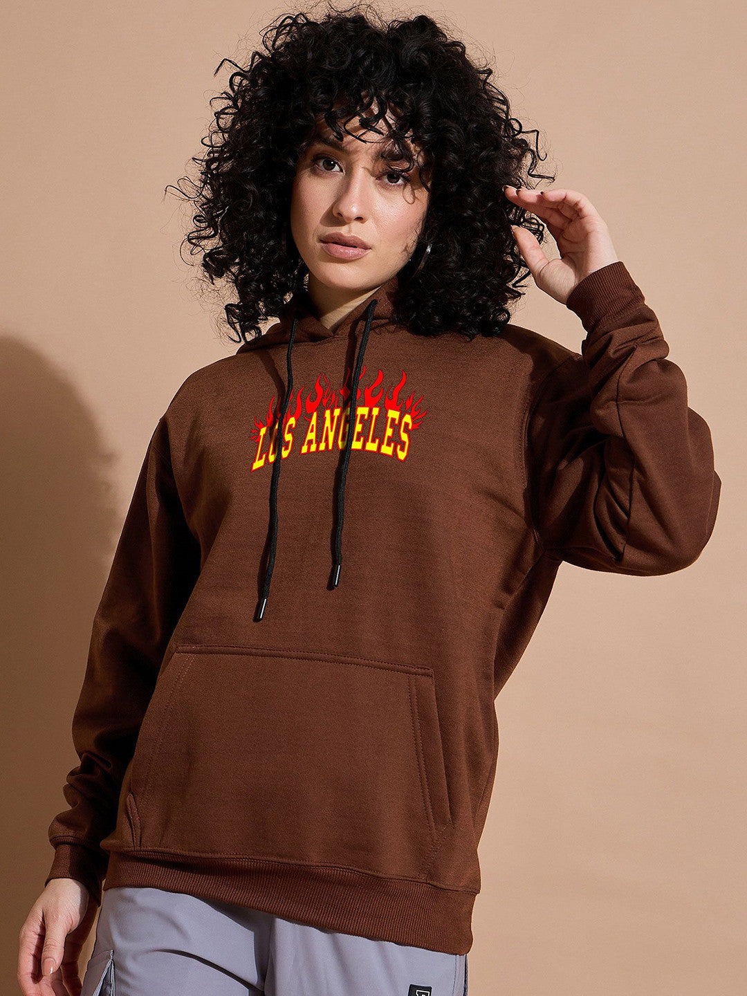 Women Printed Hooded Dry Fit Sweatshirt
