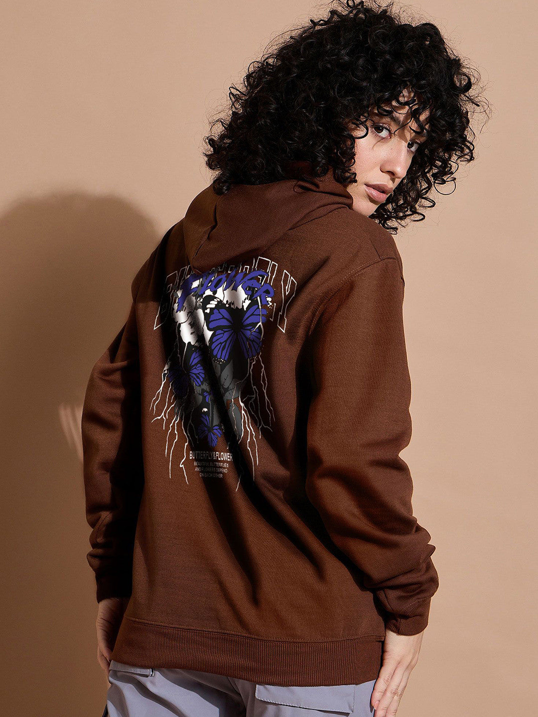 Women Printed Hooded Pullover Sweatshirt