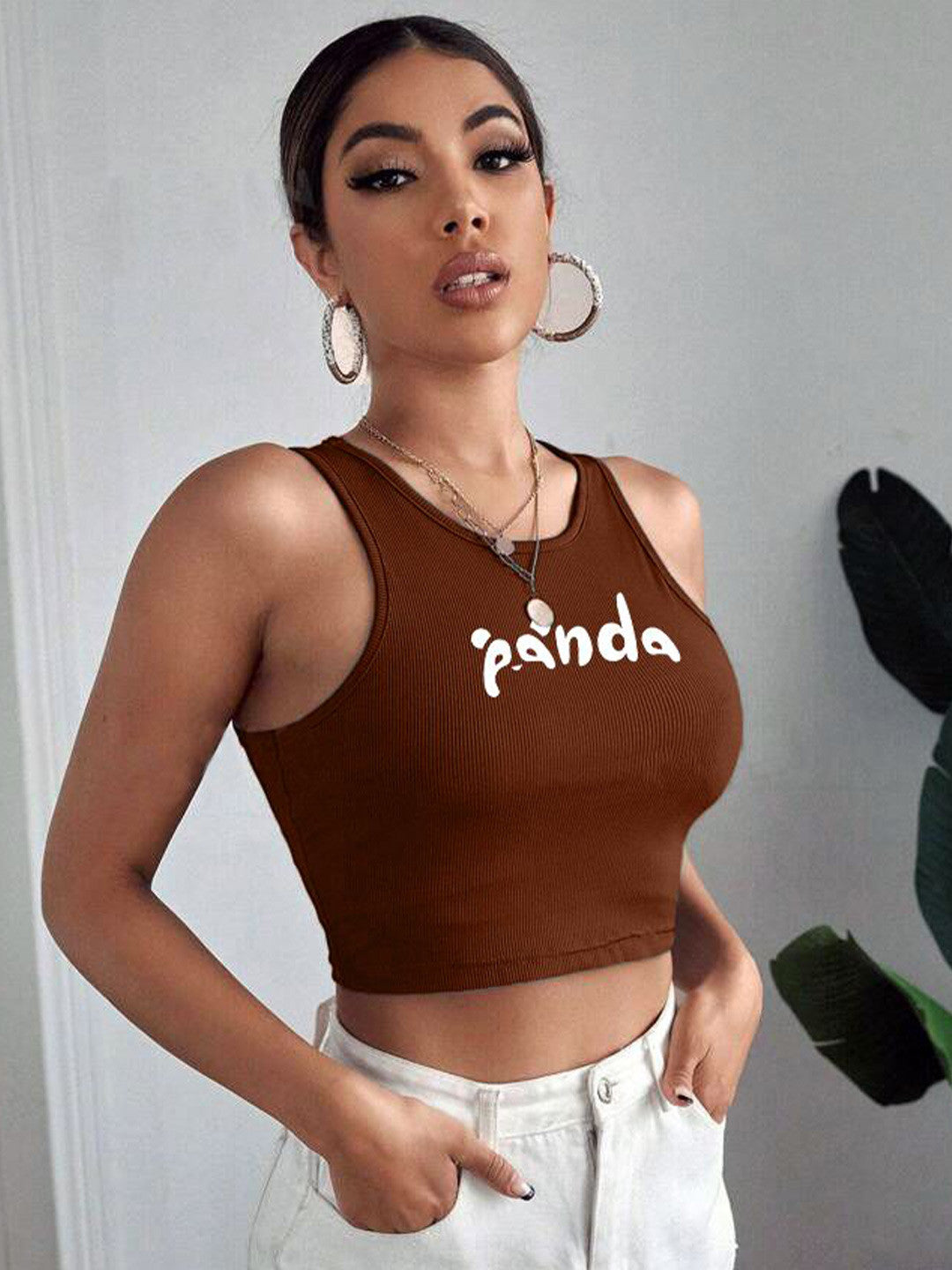Women Printed Fitted Crop Top