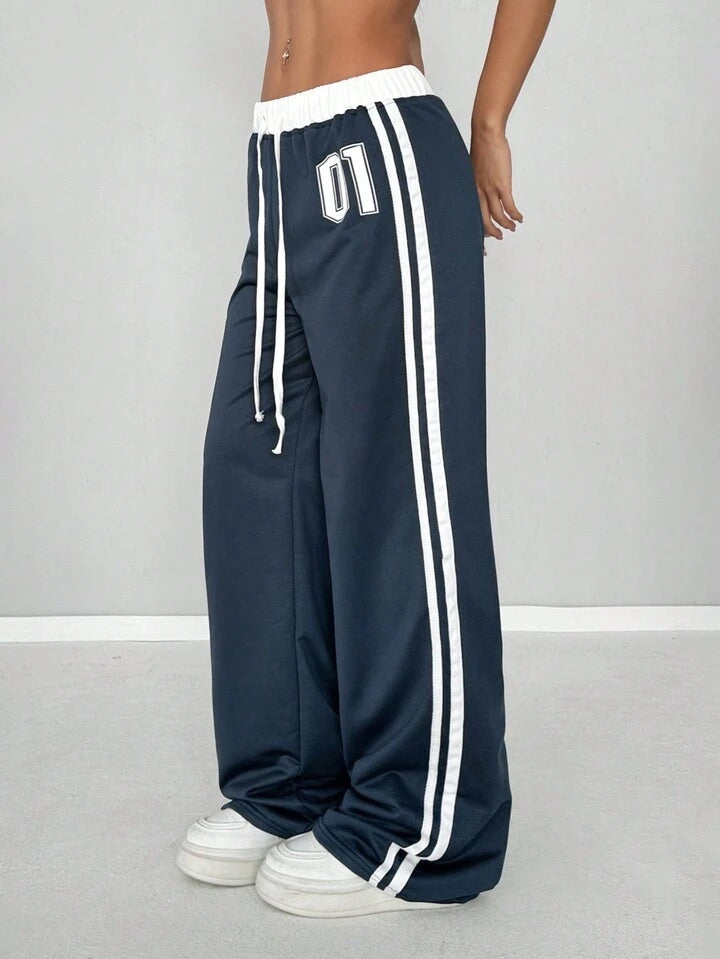 Women Relaxed Loose Fit Easy Wash Joggers Trousers
