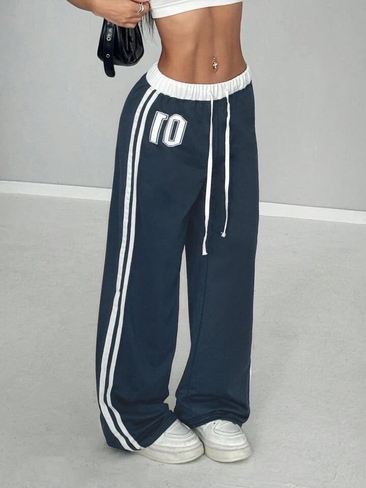 Women Relaxed Loose Fit Easy Wash Joggers Trousers