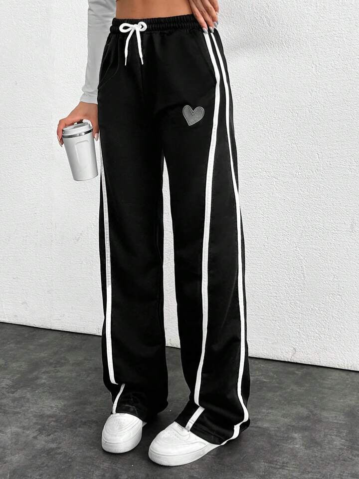 Women Relaxed Loose Fit Easy Wash Joggers Trousers