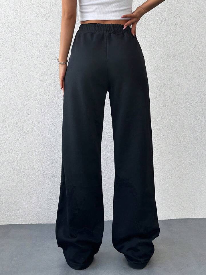 Women Relaxed Loose Fit Easy Wash Joggers Trousers