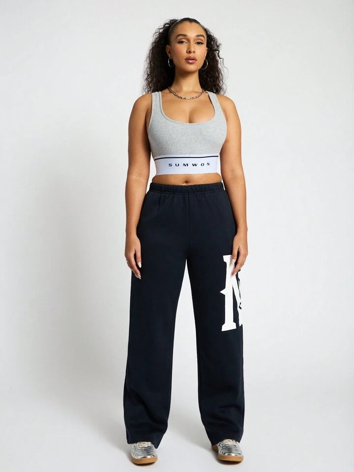 Women Relaxed Loose Fit Easy Wash Joggers Trousers