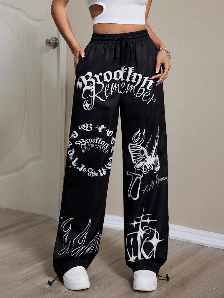 Womens Pants, baggy Pants, Parachute joggers Track Pants