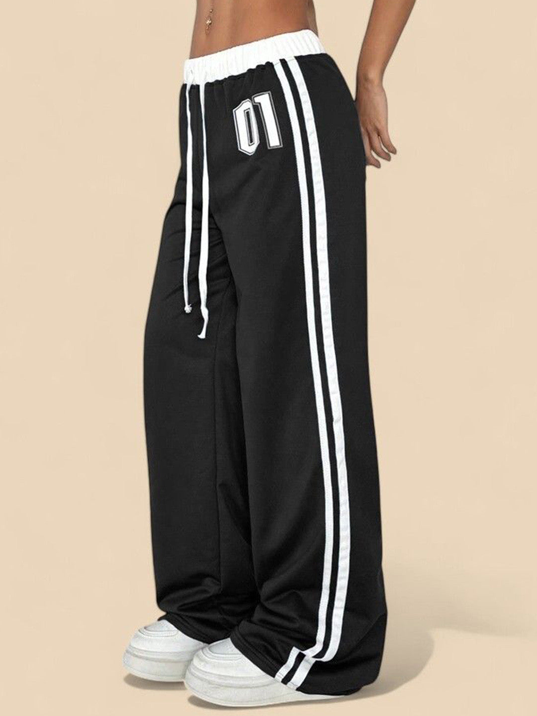 Women Striped Relaxed Loose Fit Mid-Rise Trousers