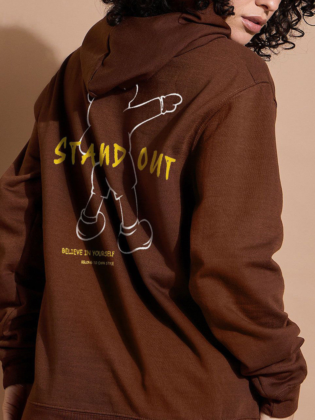 Women Typography Printed Hooded Dry Fit Sweatshirt