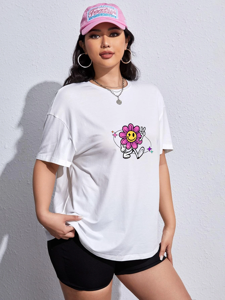 white baggy top