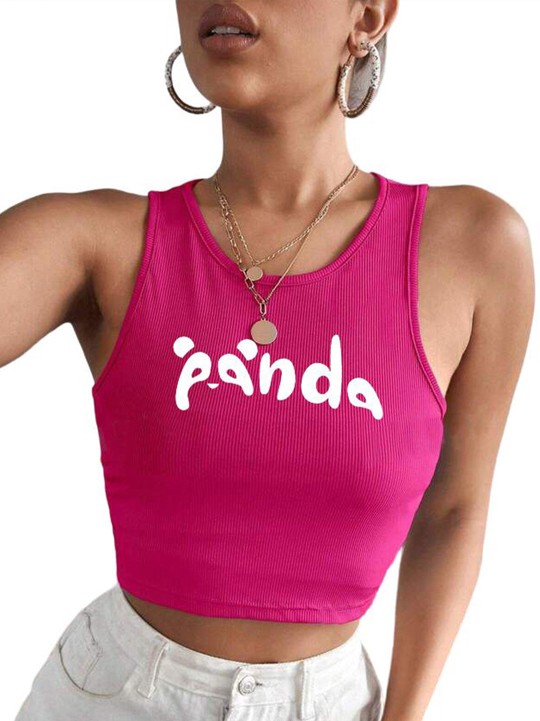 Women Printed Fitted Crop Top