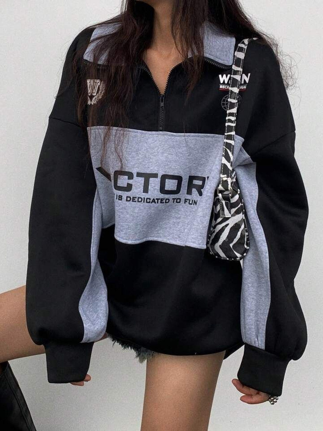 Women Colourblocked Sweatshirt