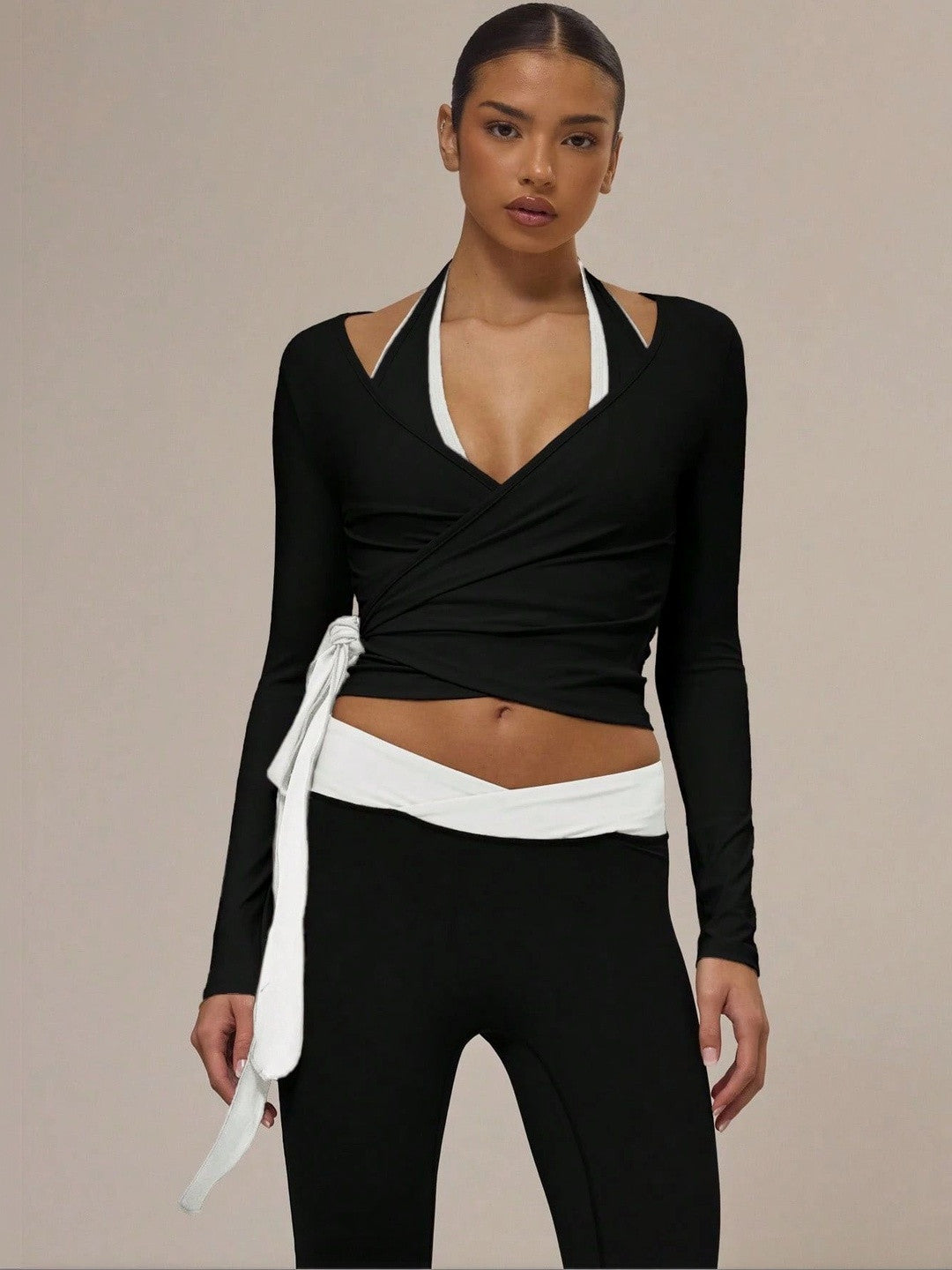 Halter Neck Wrap Crop Top