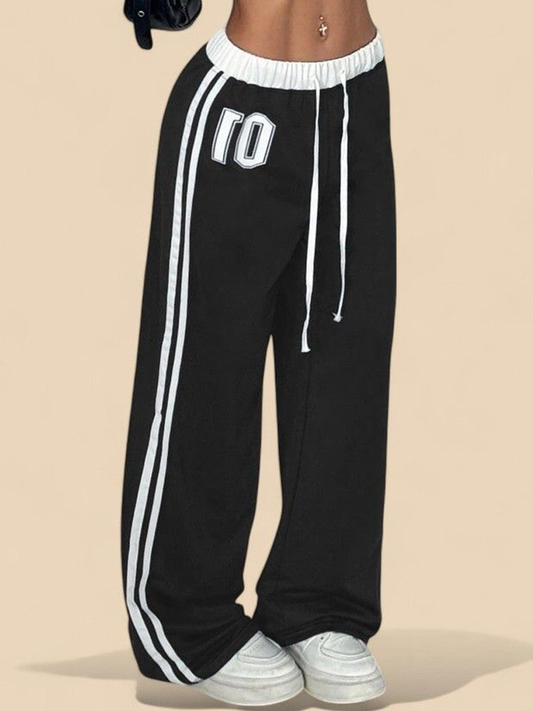 Women Striped Relaxed Loose Fit Mid-Rise Trousers