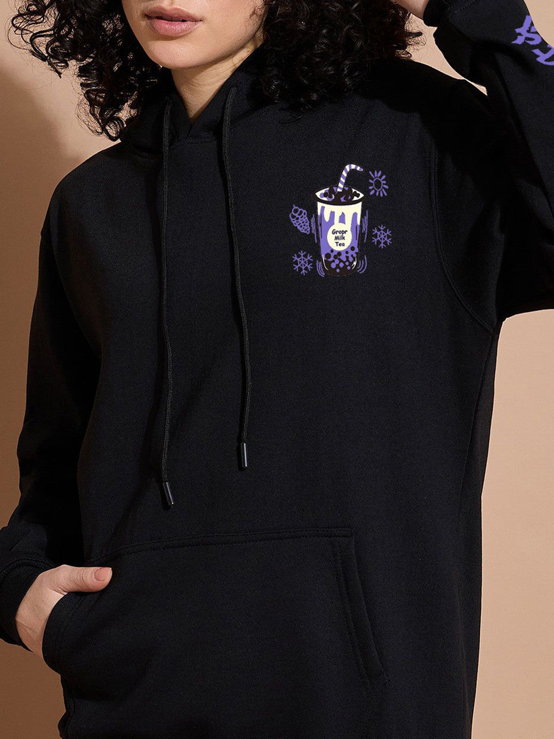 Women Printed Hooded Pullover Dry Fit Sweatshirt