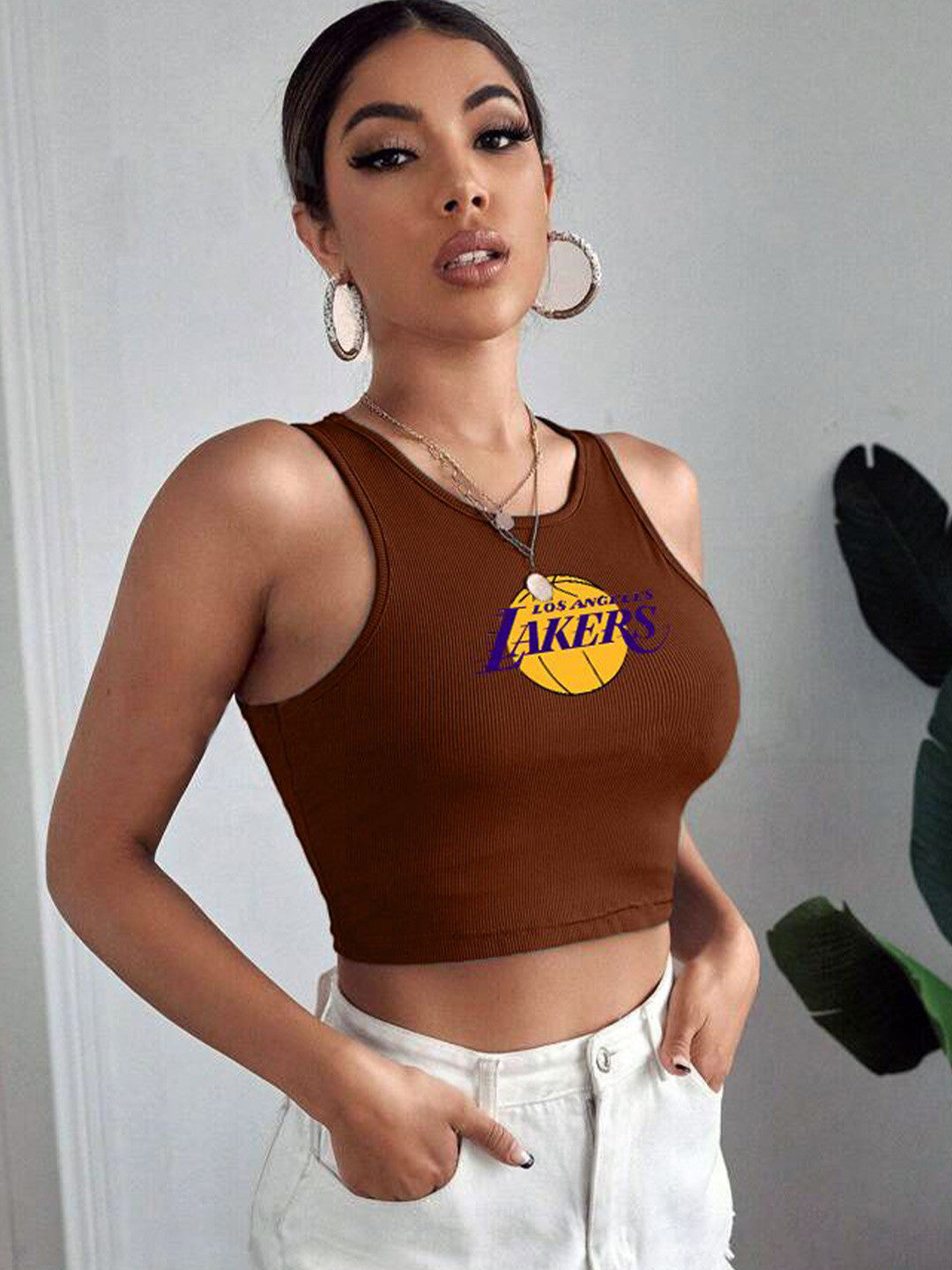 Women Printed Fitted Crop Top