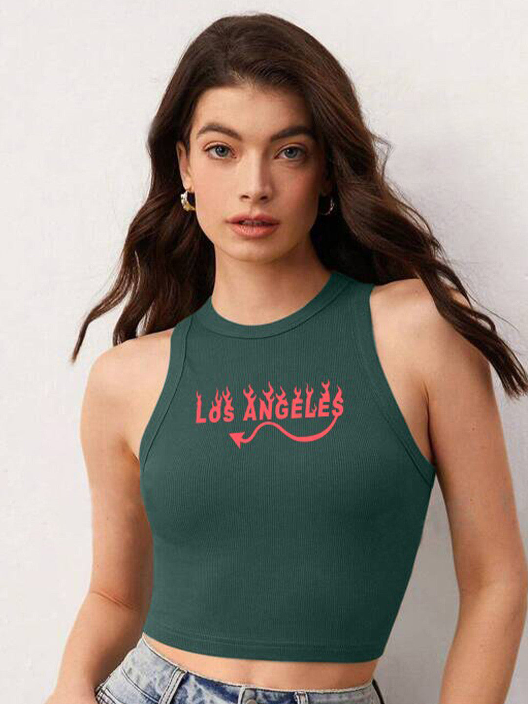 Round Neck Fitted Crop Top