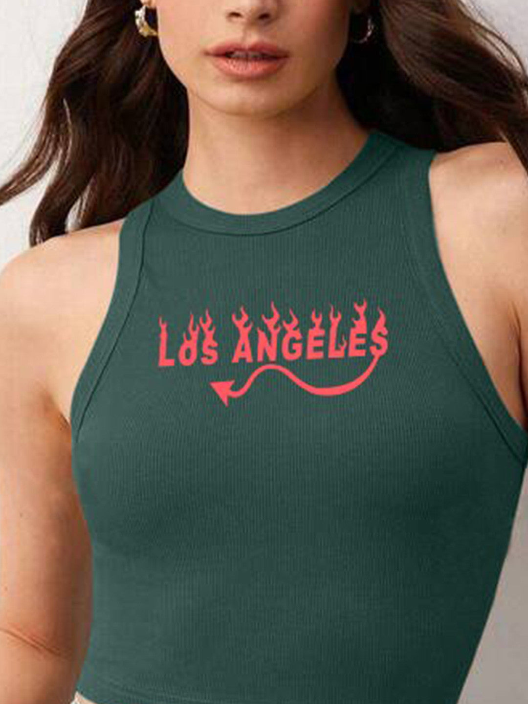 Round Neck Fitted Crop Top