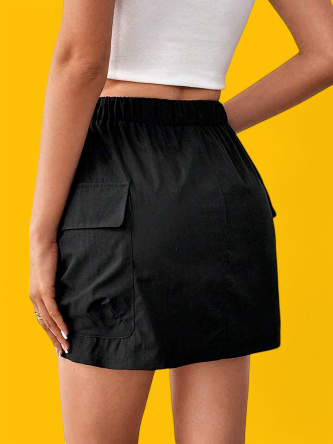 Women Cargo A-Line Mini Skirt