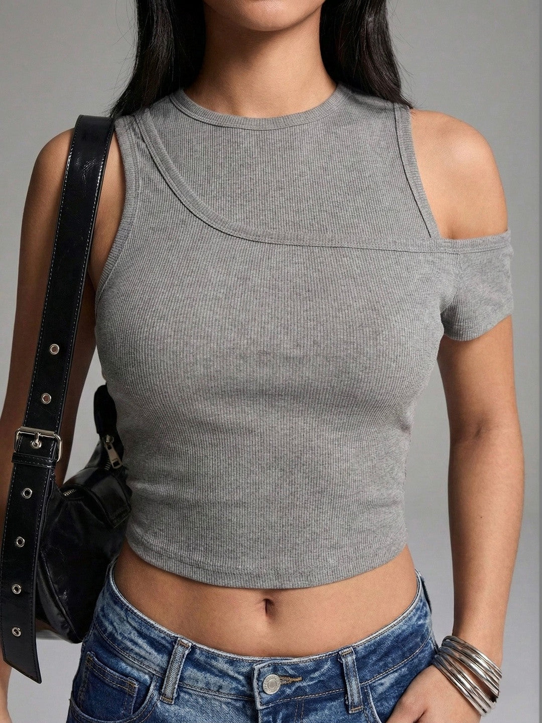 Cold-Shoulder Crop Top