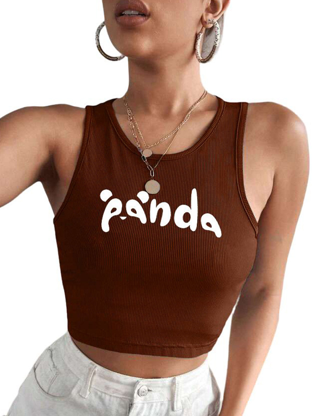 Women Printed Fitted Crop Top