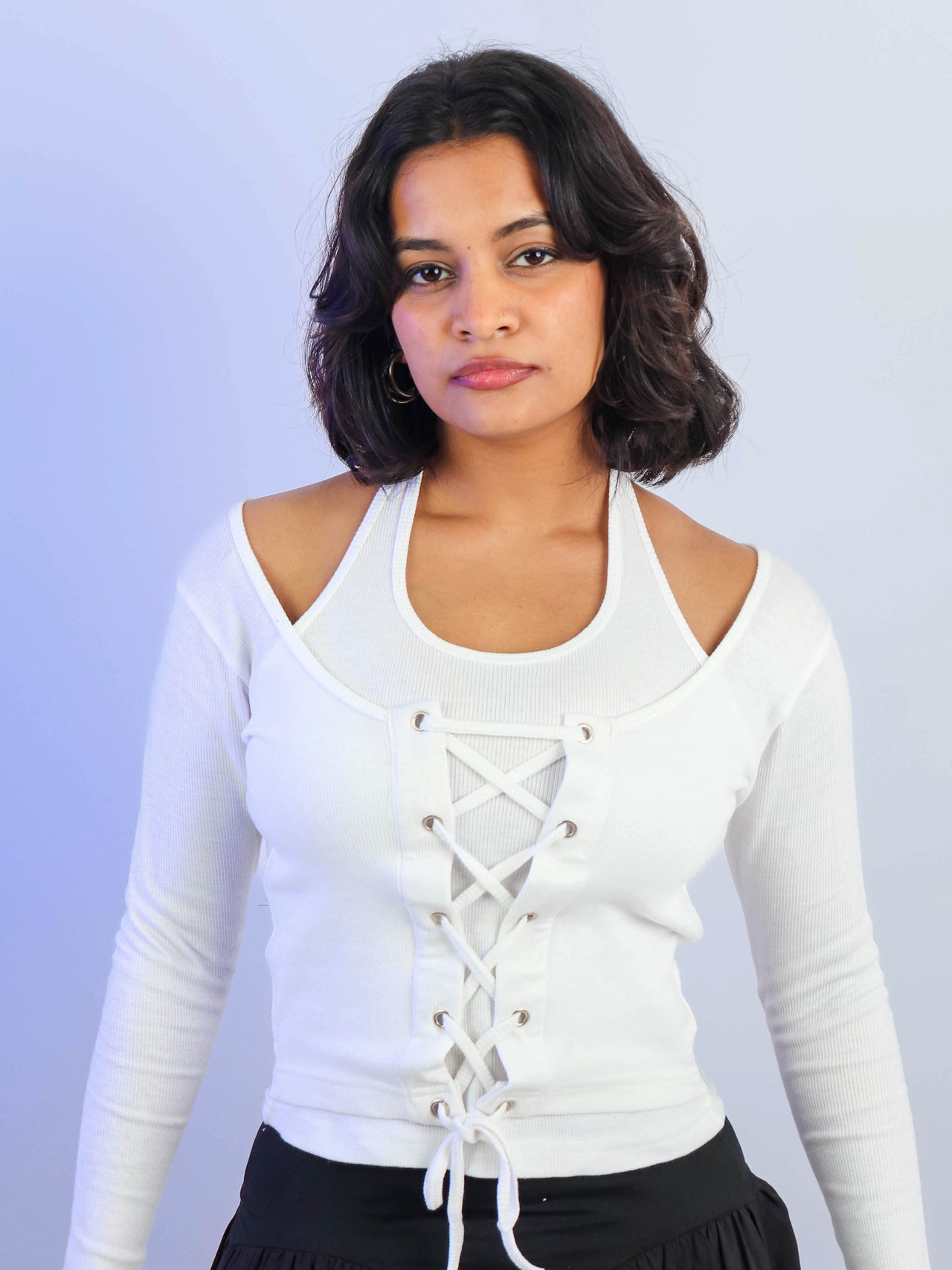 Stylish women rib top crop top