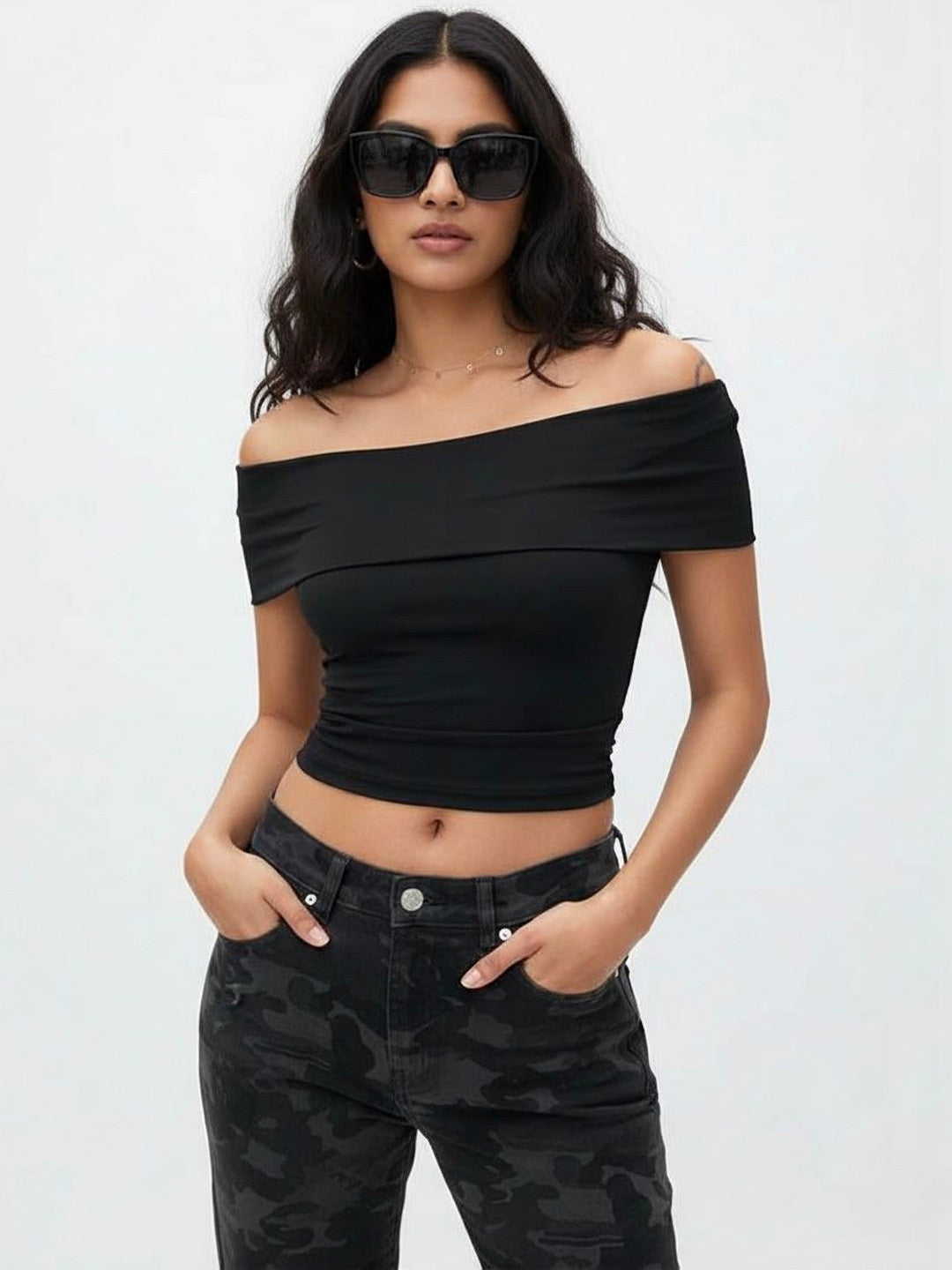 Off-Shoulder Crop Top