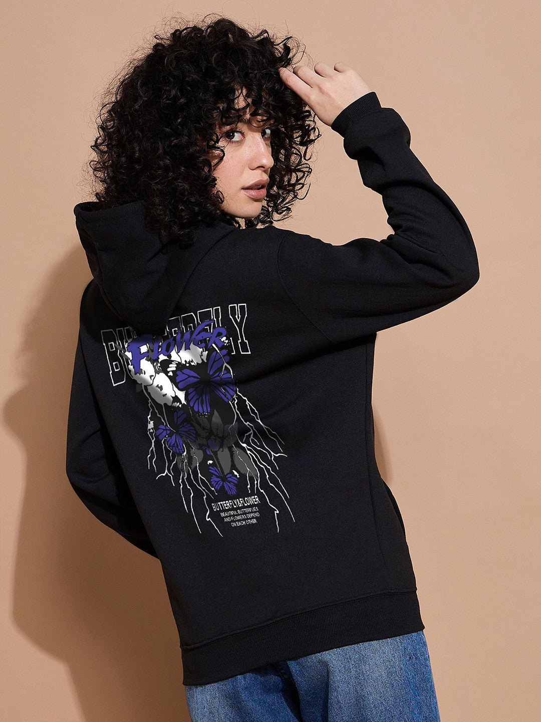 Women Printed Dry Fit Hooded Sweatshirt
