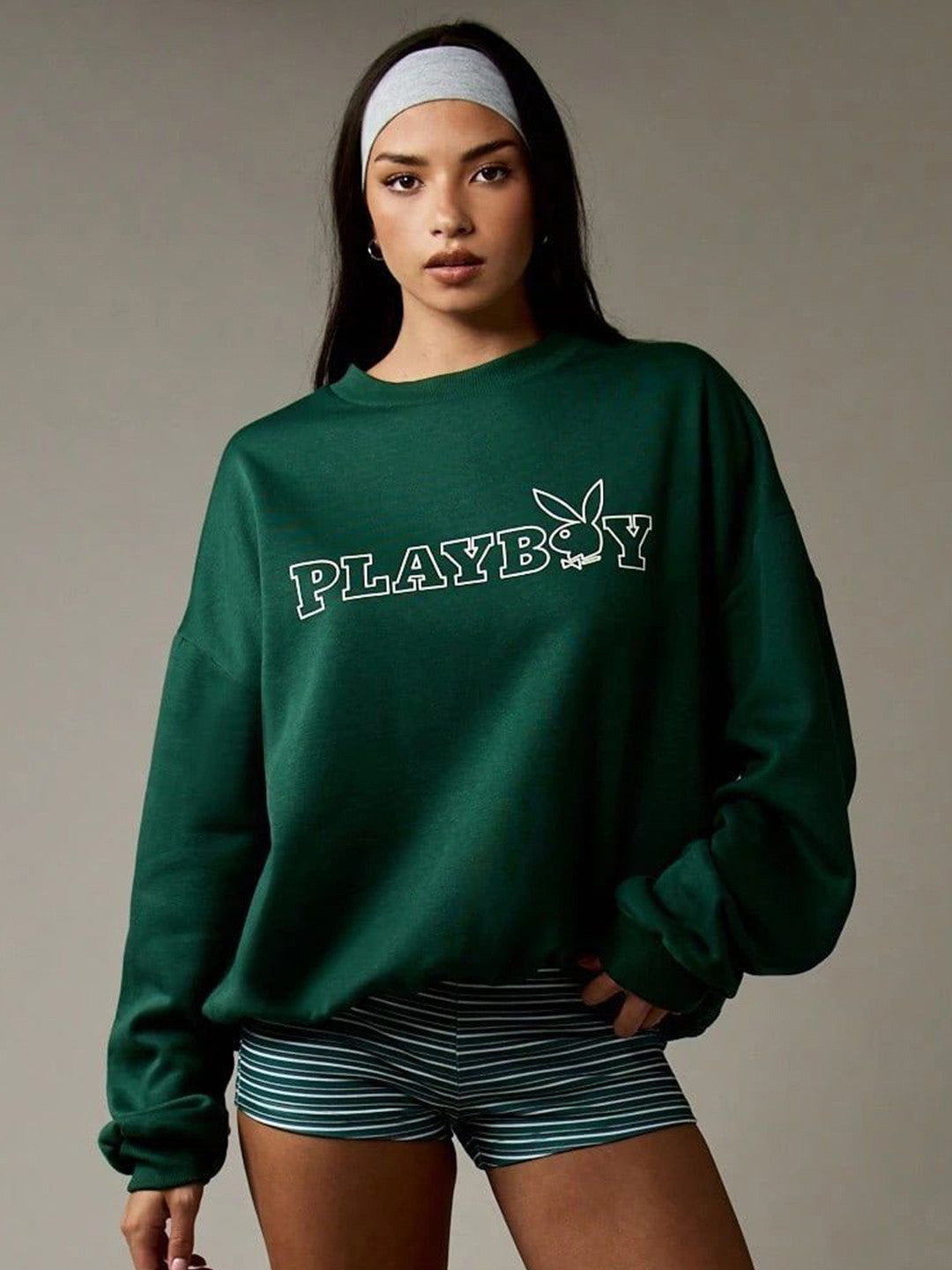 Women Round Neck Long Sleeves Pullover Sweatshirt