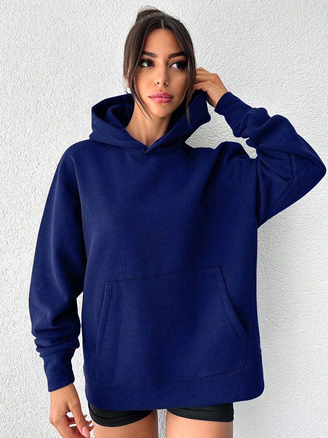 Hooded Fleece Pullover Oversized Sweatshirt