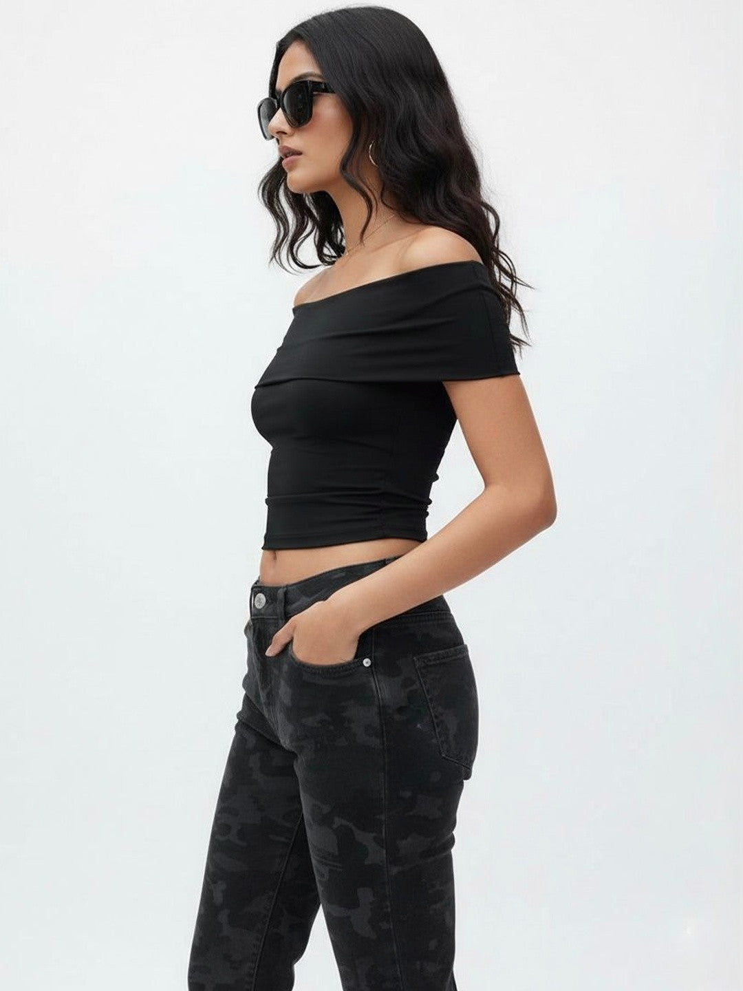 Off-Shoulder Crop Top