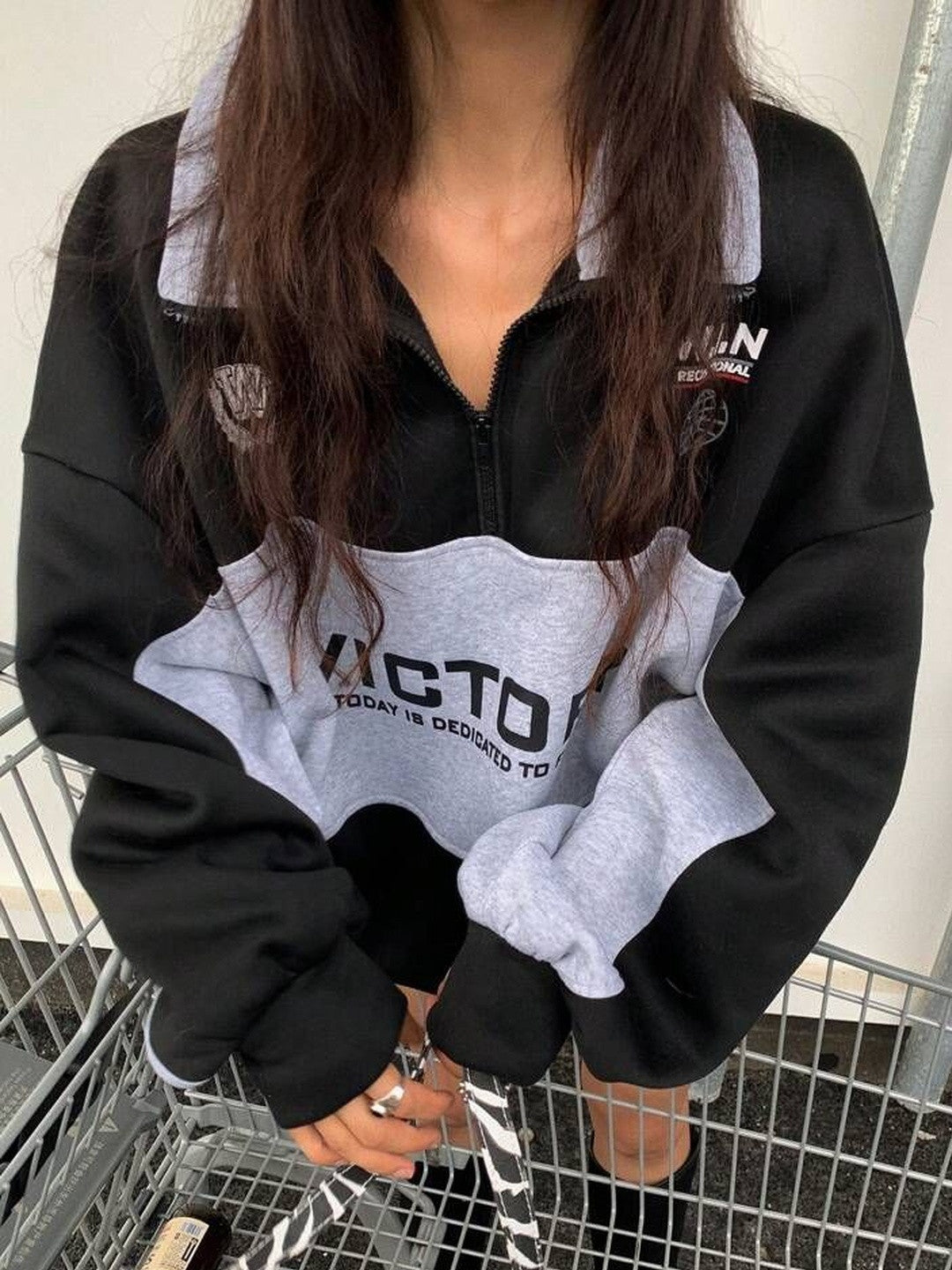 Women Colourblocked Sweatshirt