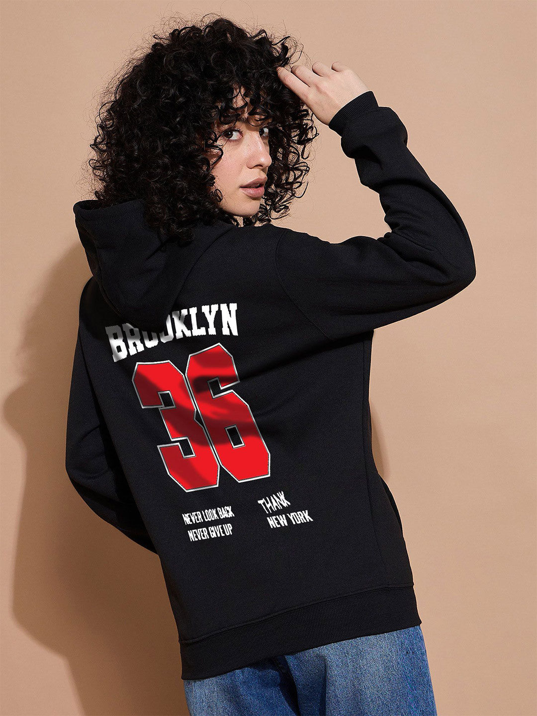 Women Printed Hooded Sweatshirt