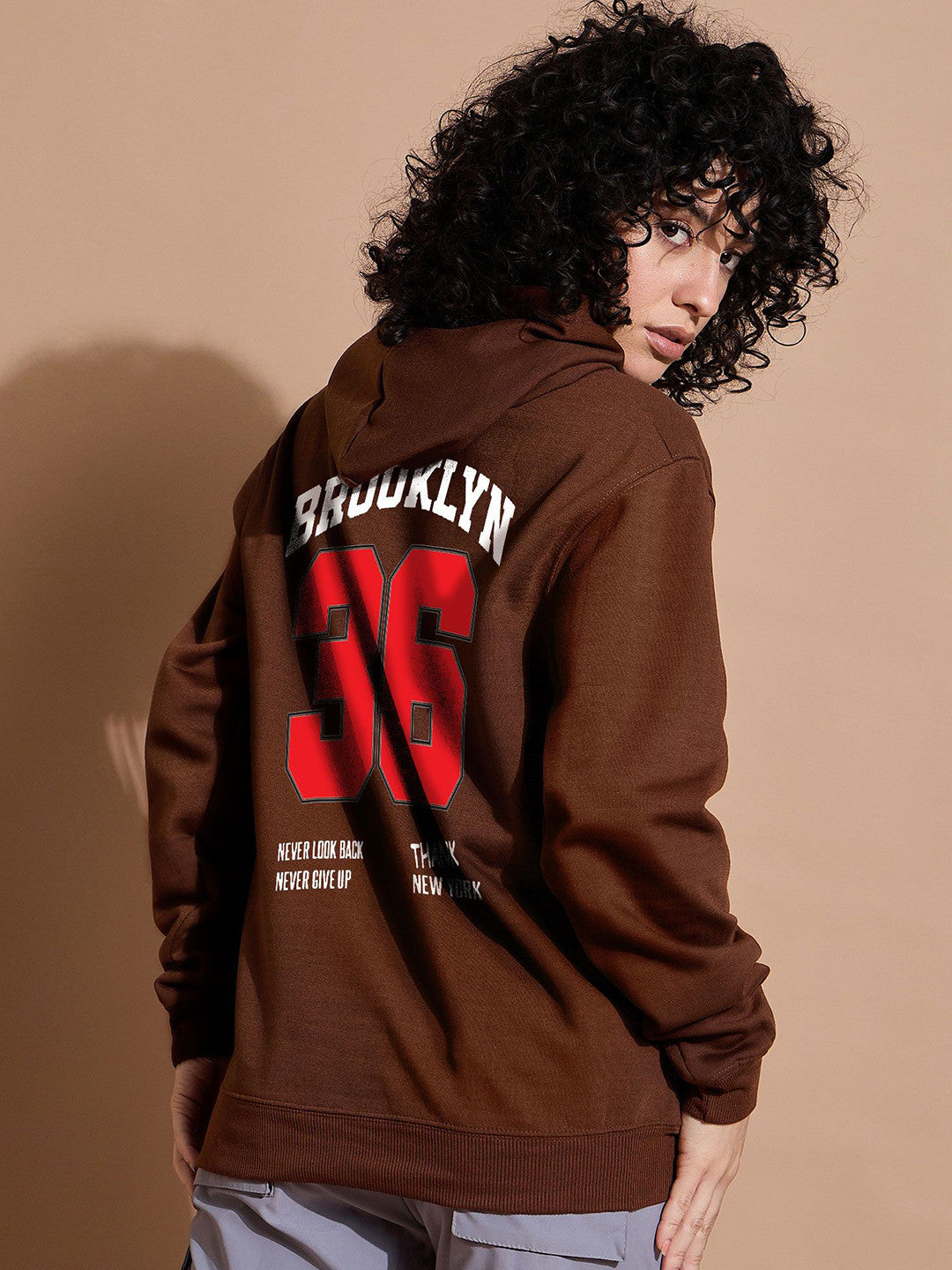 Women Printed Hooded Sweatshirt