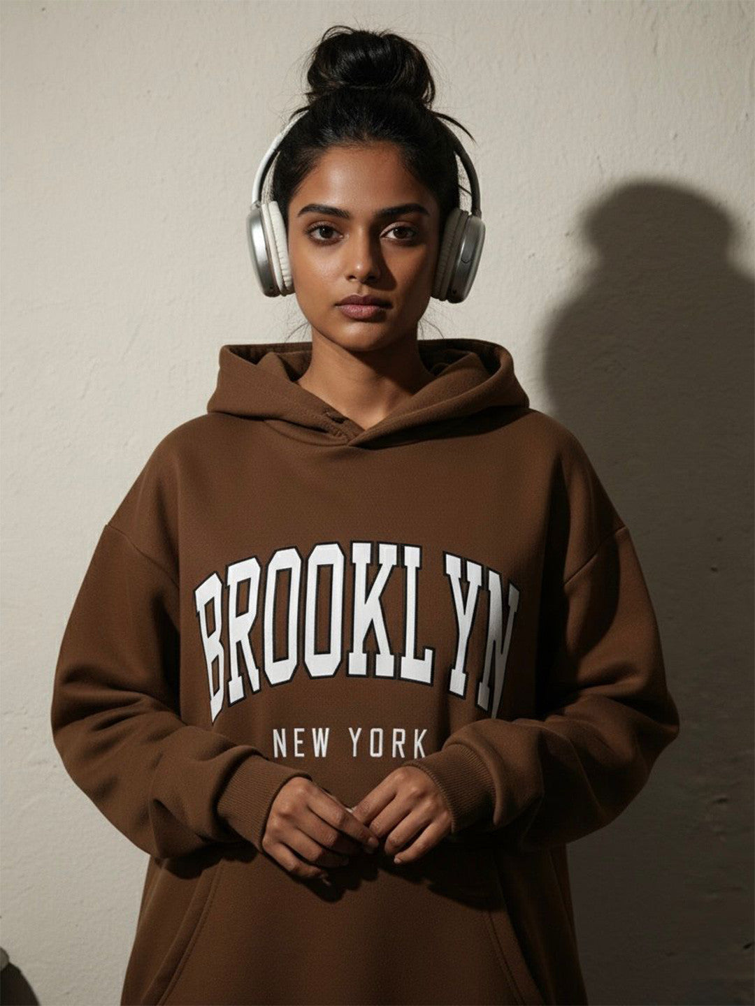 Women Printed Hooded Sweatshirt