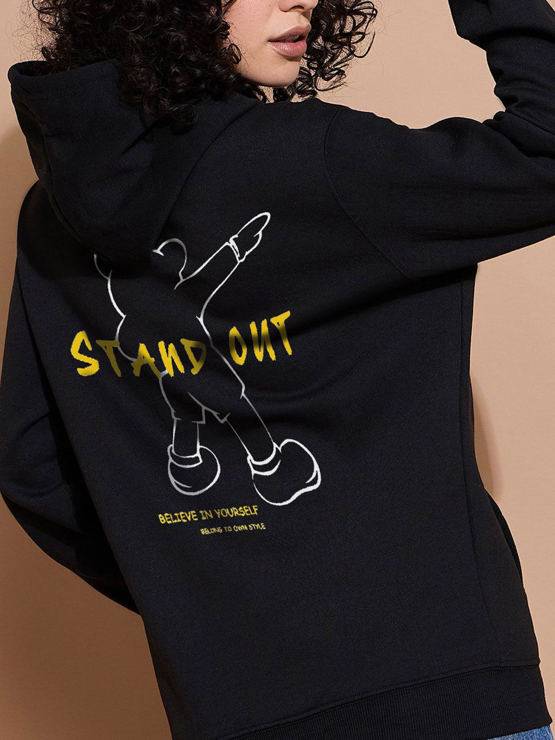 Women Printed Dry Fit Hooded Pullover Sweatshirt