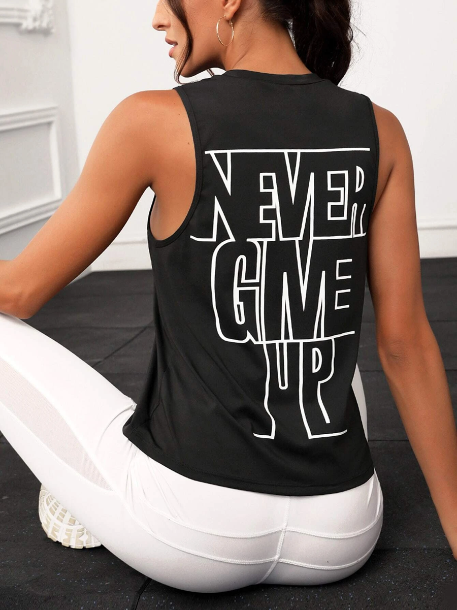 Slogan Graphic Sports Tank Top