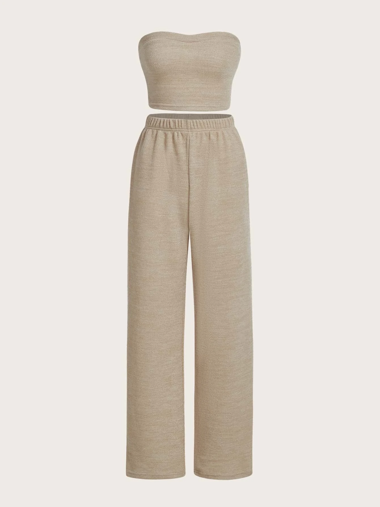 Off white Broad Pants And Crop Top