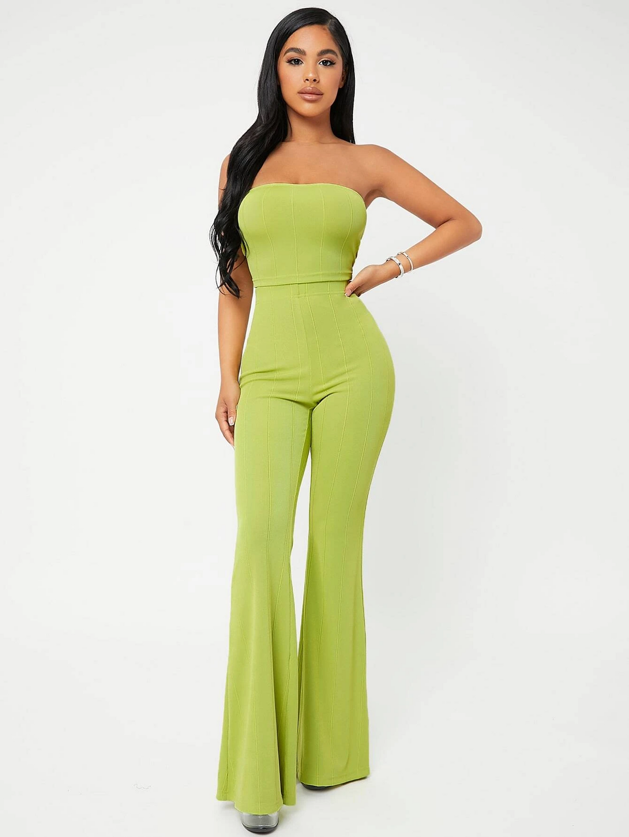 Neon Broad Pants And Crop Top