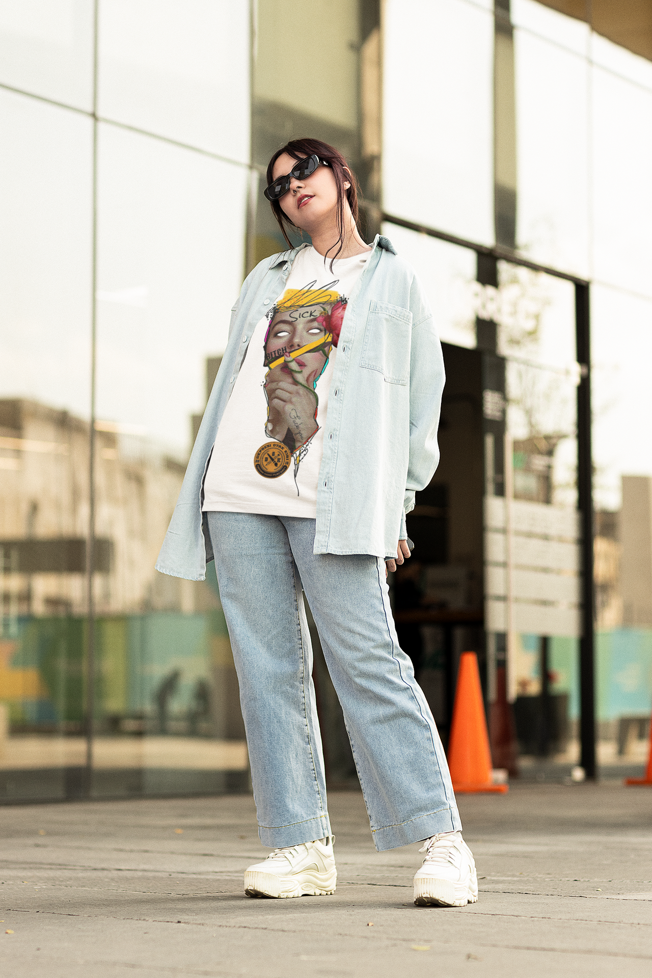 Sick graphic printed baggy t-shirt drop shoulder